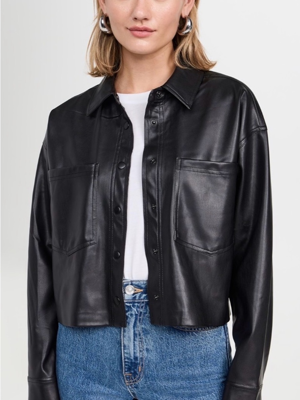 Z Supply All Day Faux Leather Shirt Jacket. Medium. Like new.